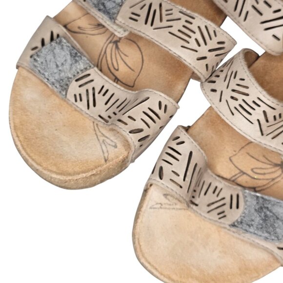 Josef Seibel Tonga Slide Sandal Women's Size US 11 Leather Comfort Shoes Beige - Picture 4 of 14